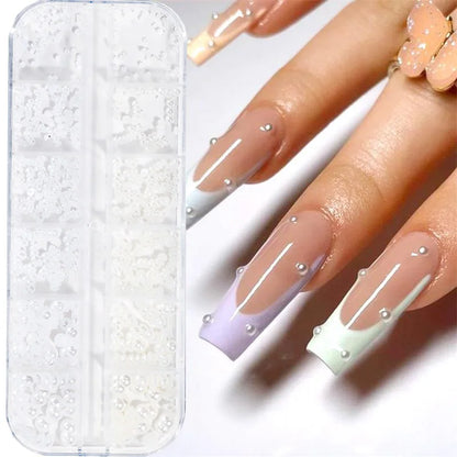 Crystal AB Rhinestone Nail Art Kit 12 Grid