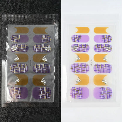 59 Style of Nail Stickers 1Sheet Rhinestones Fashion Nail Wraps Self Adhesive Manicure Decoracion DIY Full Cover Nail Sticker#5-