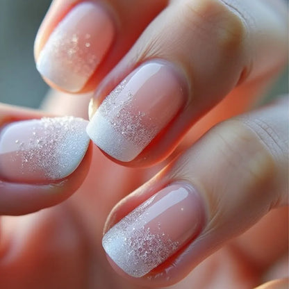 Glitter White French Press-On Nails
