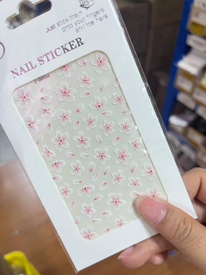 1pc 5D Embossed Flowers leaves Design Nail Art Stickers,Nails Art Decals Self Adhesive Nail Sticker Supplies for Women and Girls