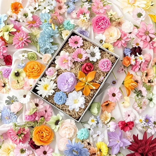 20/52Pcs Random Mix Artificial Flowers Silk Fake Flowers for Home Room Decor DIY Craft Gifts Accessories Bride Wedding Decor