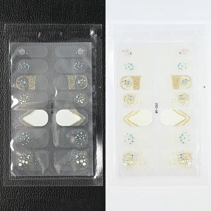 59 Style of Nail Stickers 1Sheet Rhinestones Fashion Nail Wraps Self Adhesive Manicure Decoracion DIY Full Cover Nail Sticker#5-