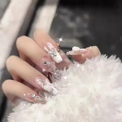 Moon Star Glitter Press-On Nails