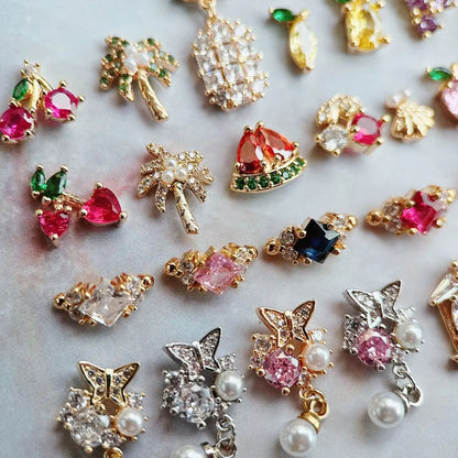 Summer Fruit Zircon Nail Charms 10pc