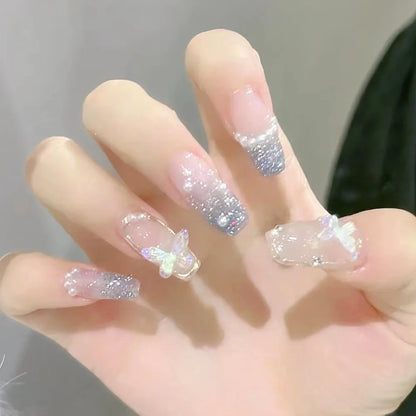 Moon Star Glitter Press-On Nails