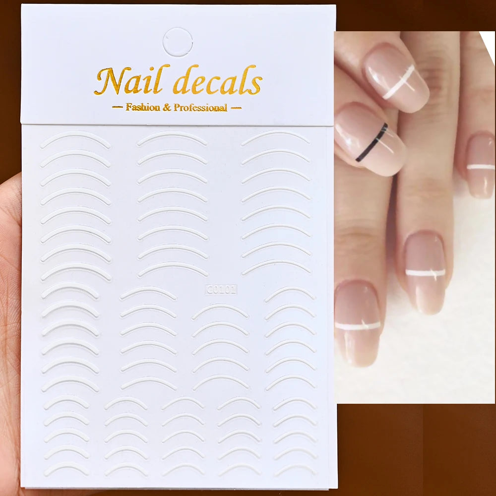 3D French Nail Stickers 1pcs French Romance Fashion Nail Accessories Metal Line Nail Stickers Nail Art Stickers Nail Stickers