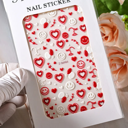 5D Sea Nail Art Stickers Embossed Self-Adhesive Ocean Beach Style Nail Slider Kawaii Starfish/Shell/Coral Reef Decor Nail Decals