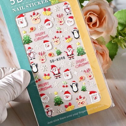 5D Sea Nail Art Stickers Embossed Self-Adhesive Ocean Beach Style Nail Slider Kawaii Starfish/Shell/Coral Reef Decor Nail Decals