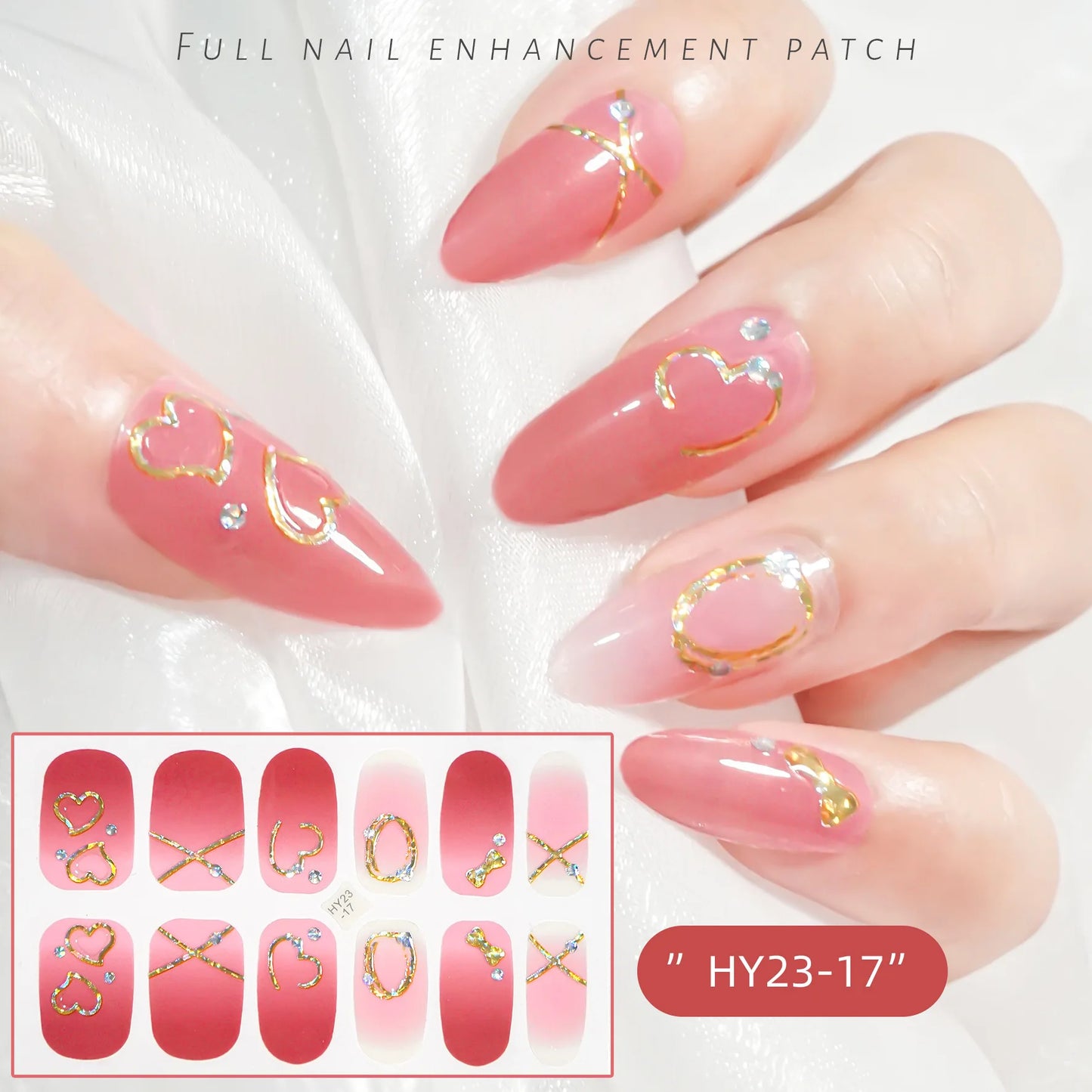 59 Style of Nail Stickers 1Sheet Rhinestones Fashion Nail Wraps Self Adhesive Manicure Decoracion DIY Full Cover Nail Sticker#5-