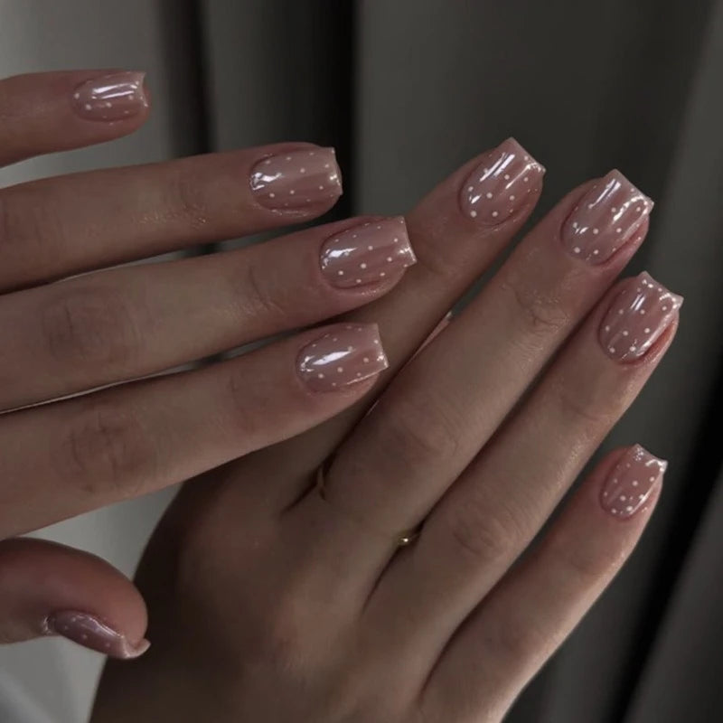 Glitter White French Press-On Nails