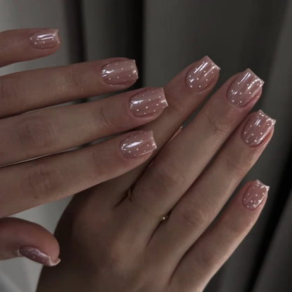 Glitter White French Press-On Nails