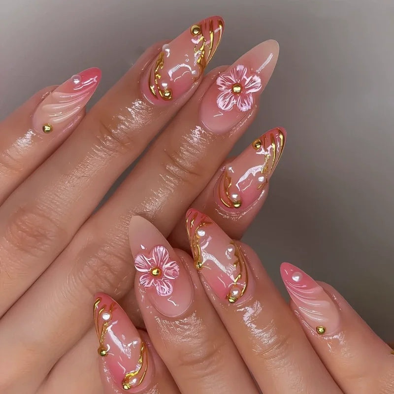 Pink Butterfly Ballet Press-On Nails