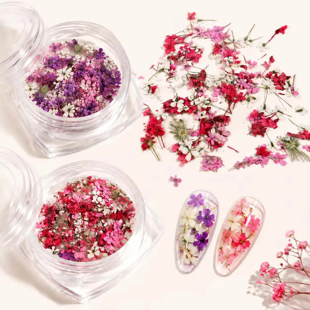 Spring Floral Leaf Nail Charm Box