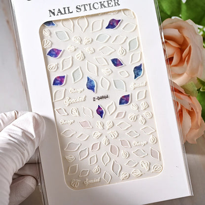 5D Sea Nail Art Stickers Embossed Self-Adhesive Ocean Beach Style Nail Slider Kawaii Starfish/Shell/Coral Reef Decor Nail Decals