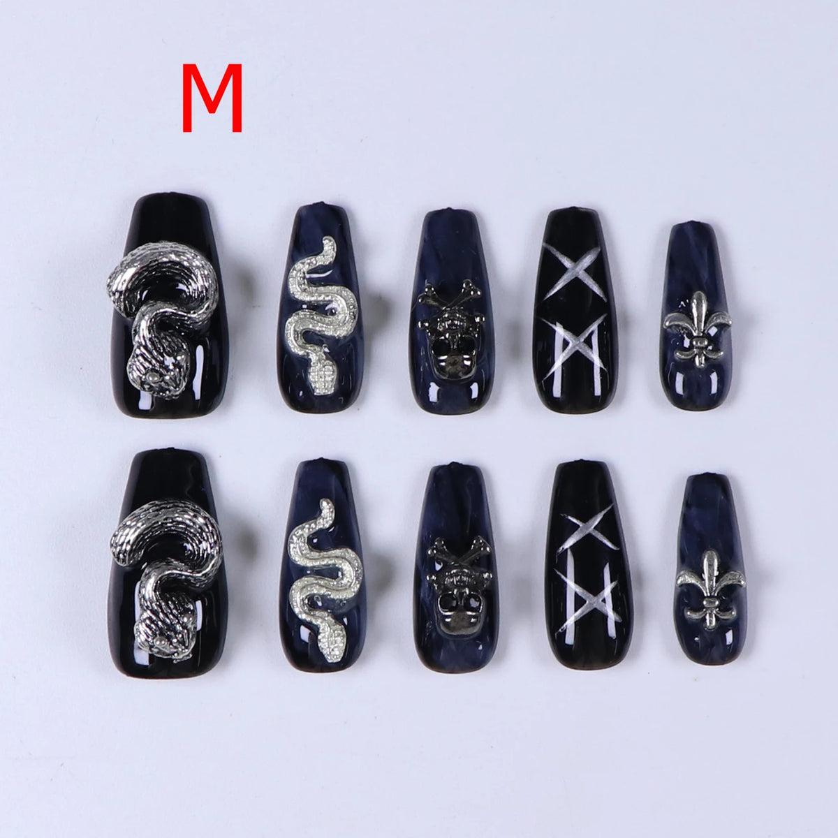 Black Bowknot Short Press-On Nails