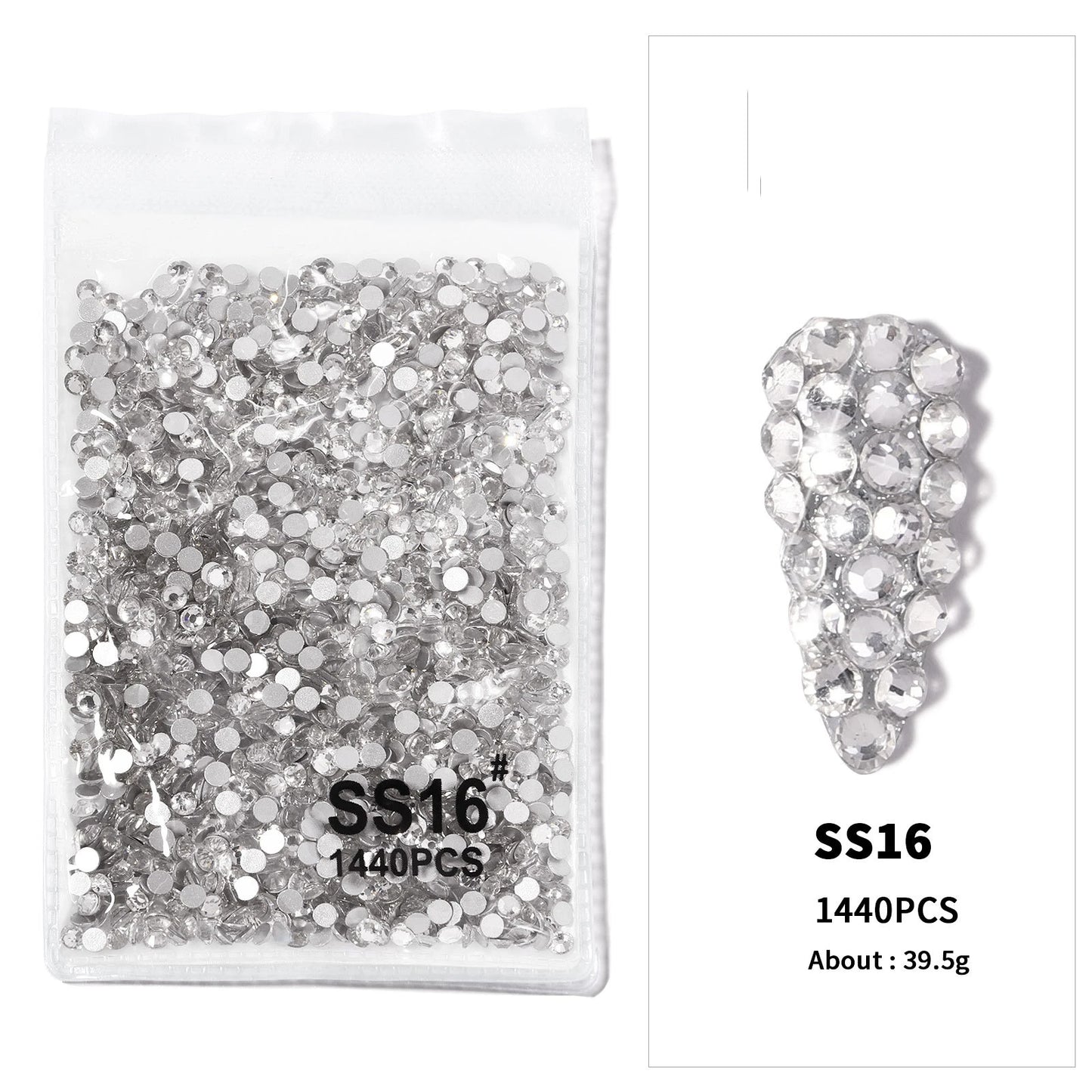 Crystal AB Rhinestone Nail Art Kit 12 Grid
