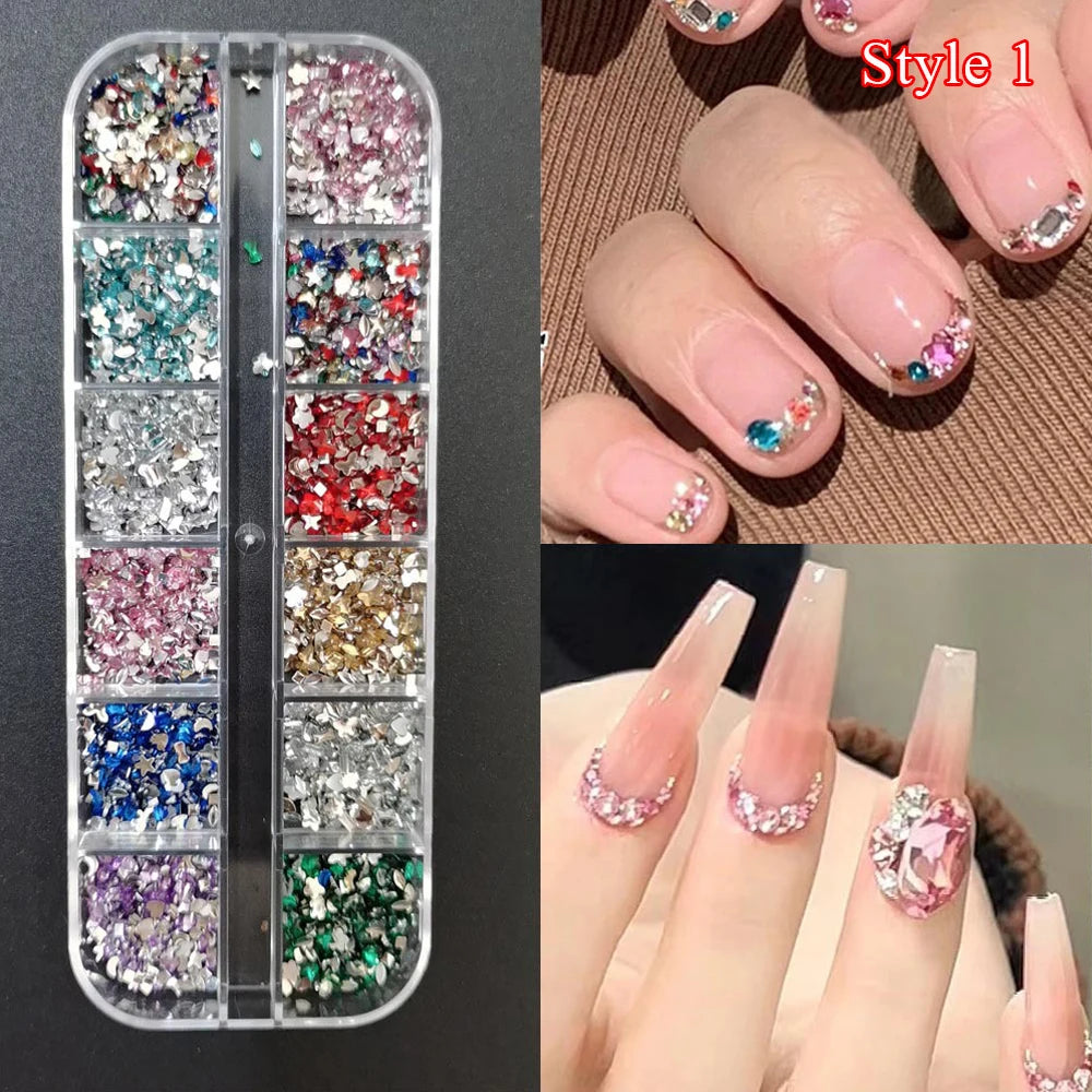 Crystal Diamond Nail Art Rhinestones 12 Grid