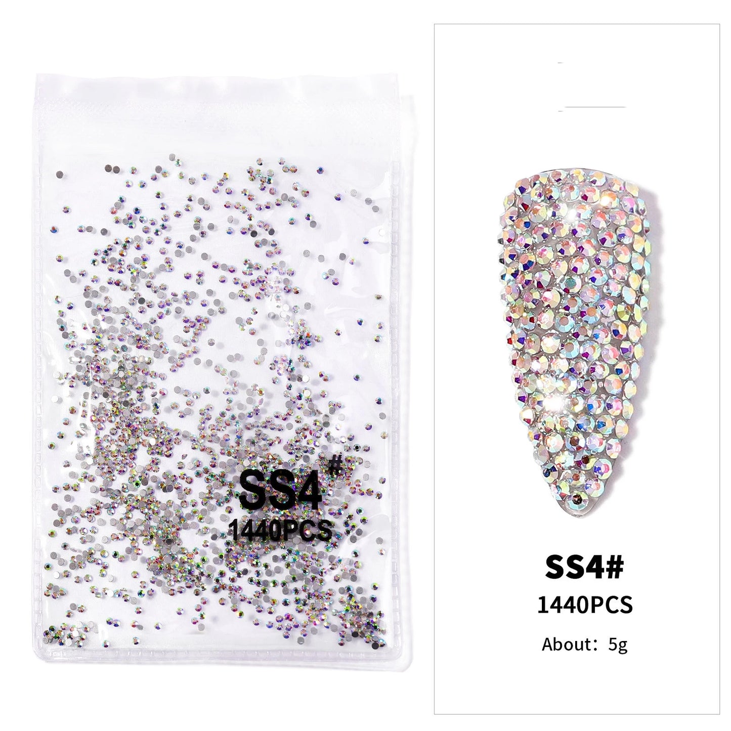 Crystal AB Rhinestone Nail Art Kit 12 Grid