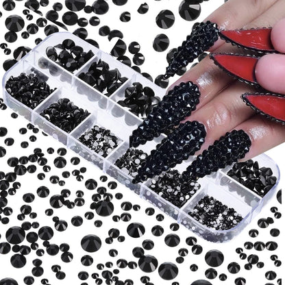 Crystal AB Rhinestone Nail Art Kit 12 Grid