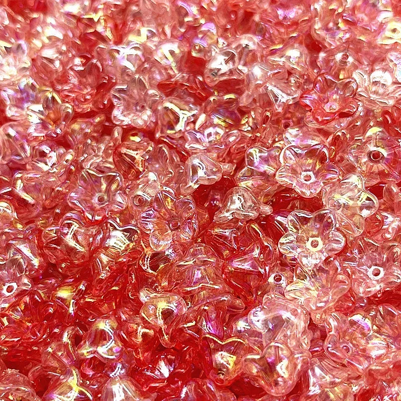 Gradient Bellflower Acrylic Bead Caps 50pc