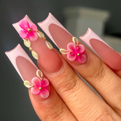 Leopard Cherry Rhinestone Press-On Nails