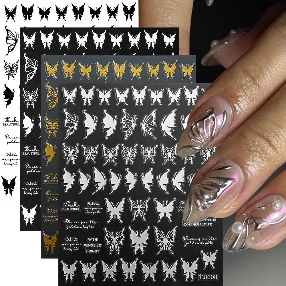 Metallic Nail Transfer Foils 10pc Mirror Gold Silver