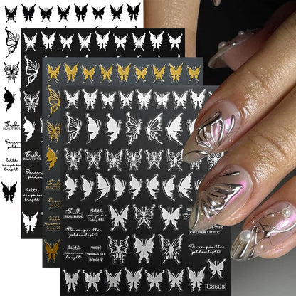 Metallic Nail Transfer Foils 10pc Mirror Gold Silver