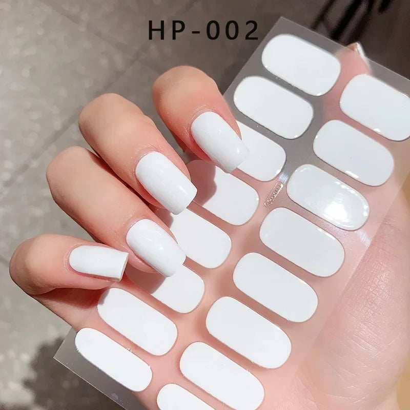Clear Semi Cured Gel Nail Stickers infused Transparent Gel Polish Slider UV lamp Cured Extended Nails Tip Strips DIY Manicure*T1
