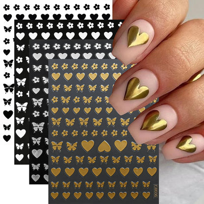 Metallic Nail Transfer Foils 10pc Mirror Gold Silver