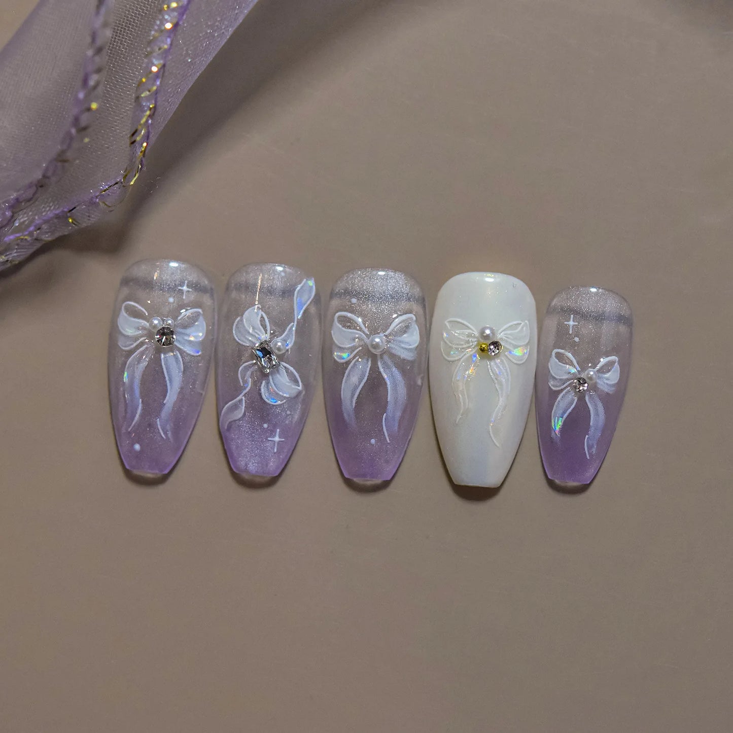 Jelly Bowknot Star Dreamy Nail Art Stickers