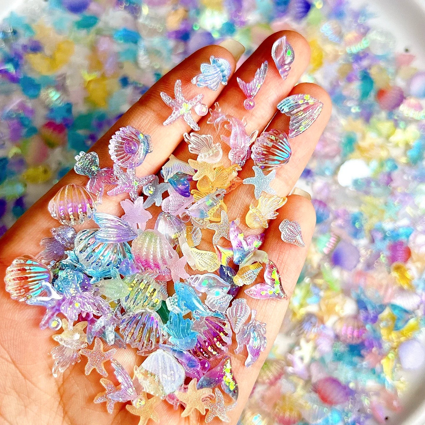 Conch Shell Jellyfish Ocean Nail Charms 50pc