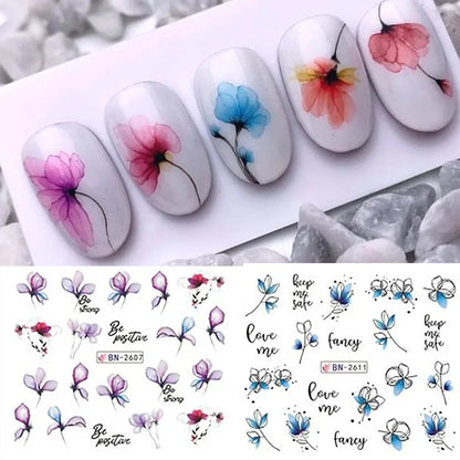 Ink Bloom Graffiti Nail Art Stickers
