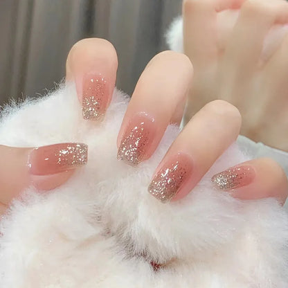 Glitter White French Press-On Nails