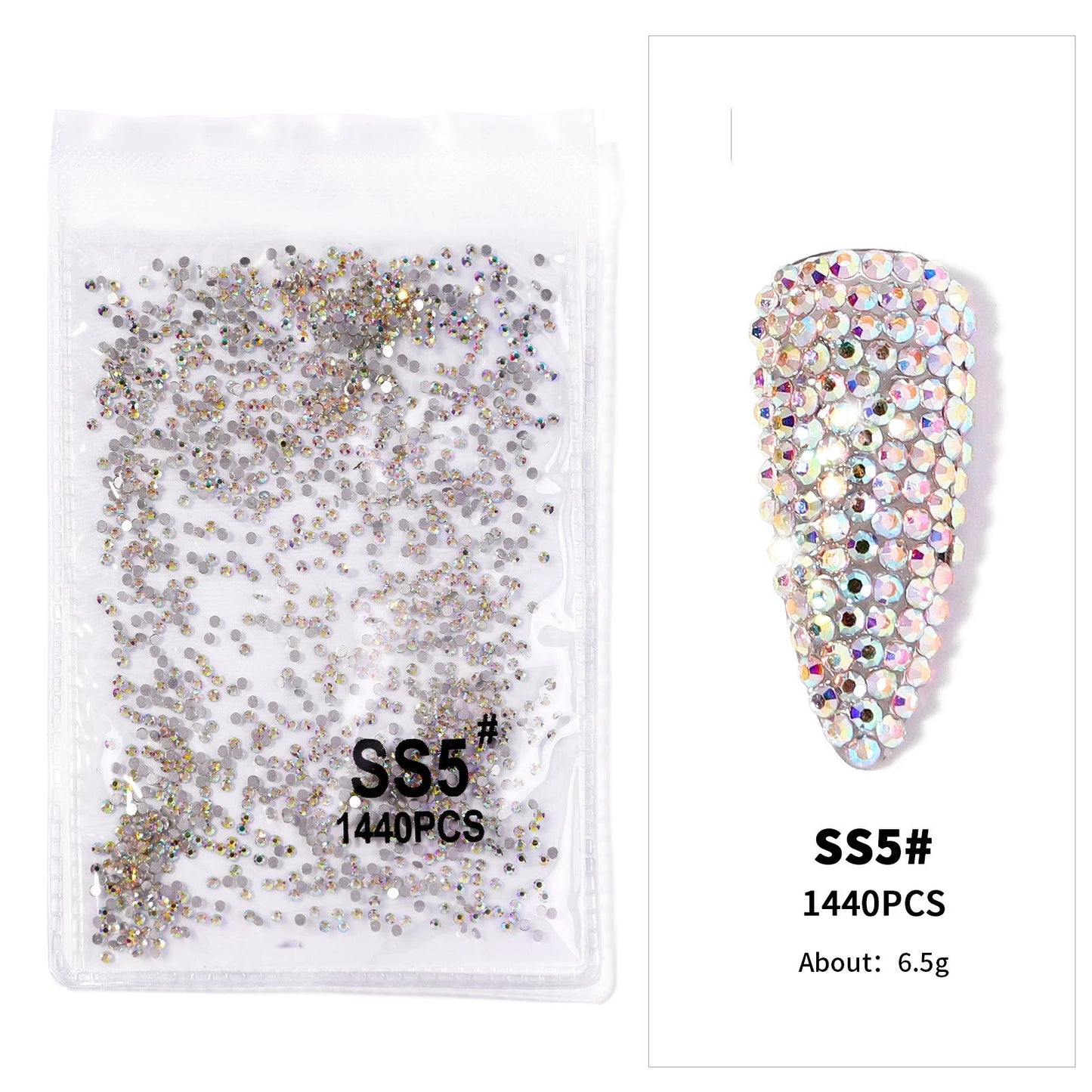Crystal AB Rhinestone Nail Art Kit 12 Grid