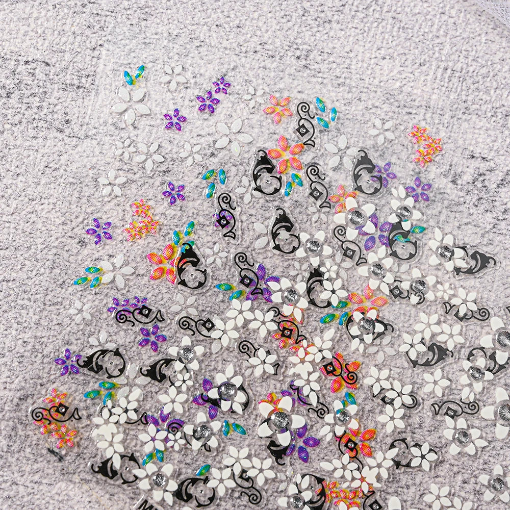 30 Sheets Y2K 3D Flower Nail Art Stickers Self-Adhesive Nail Art Decals 30Style Spring Summer Flower Slider For Manicure Decora*