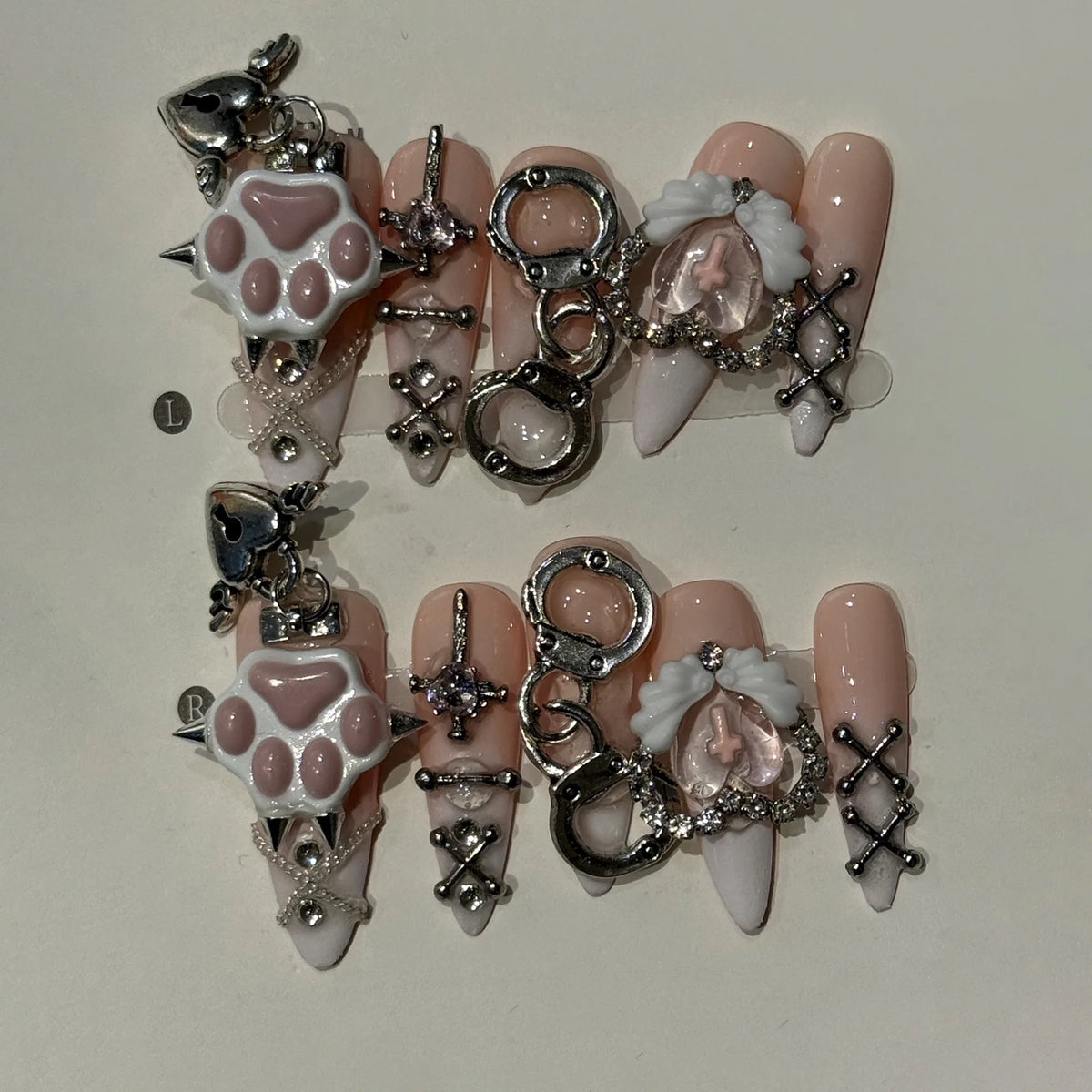 Blue Heart Stiletto Press-On Nails