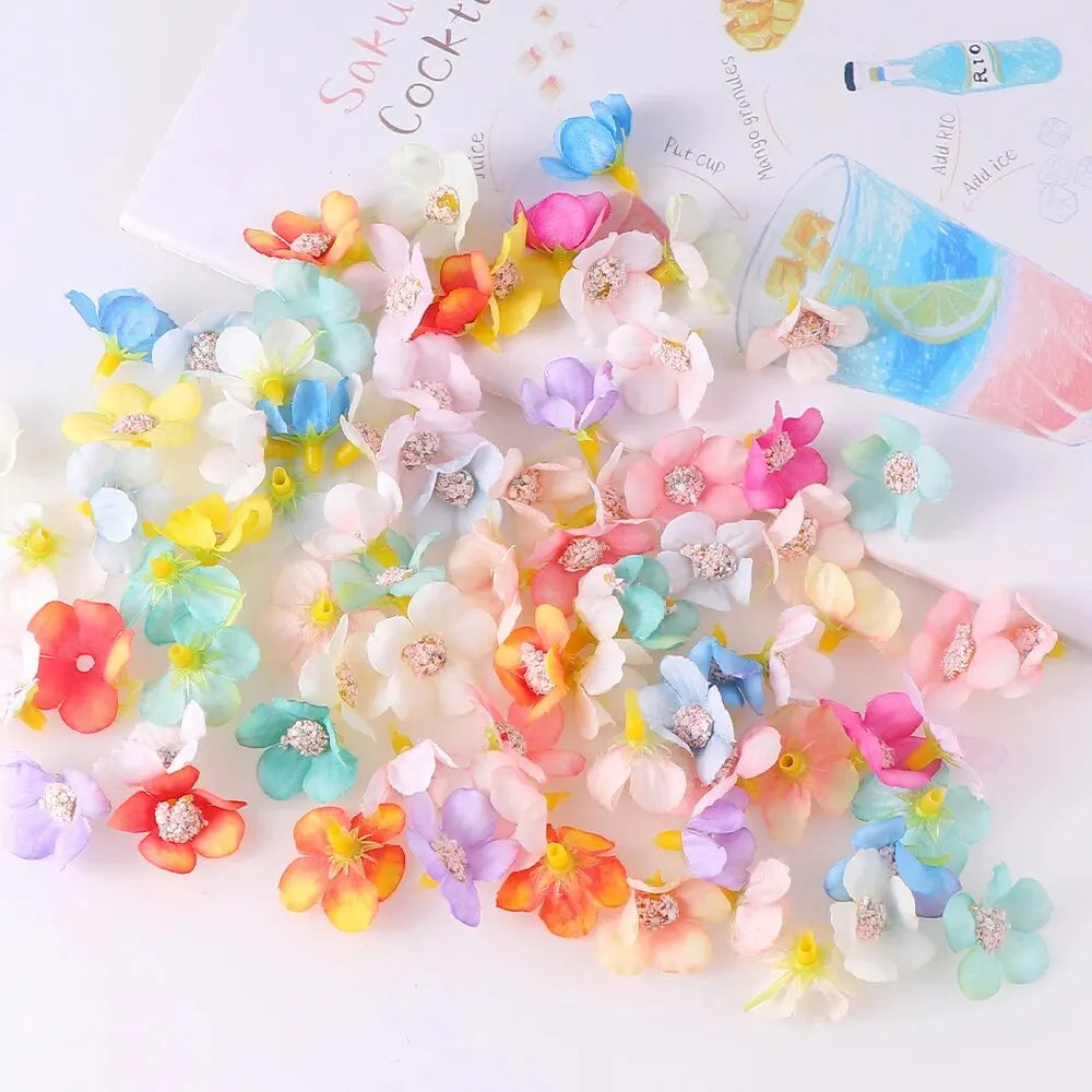 Mini Silk Rose Heads Decor 50pc