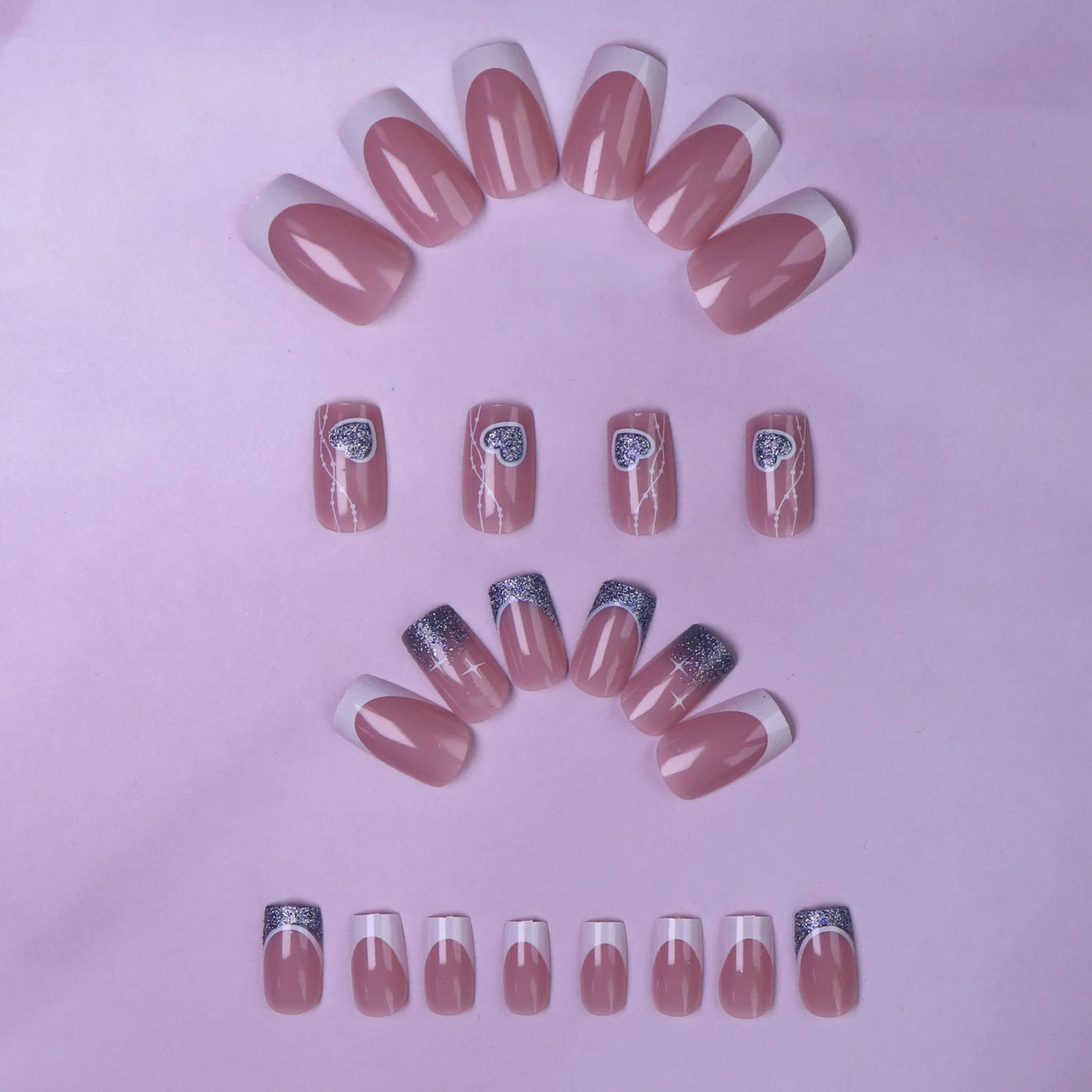 French Gradient Love Press-On Nails