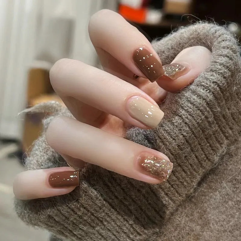 Butterfly Camellia Pearl Press-On Nails