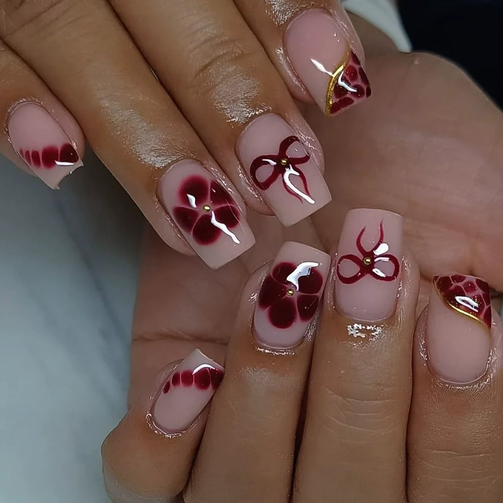 Glitter Butterfly French Press-On Nails