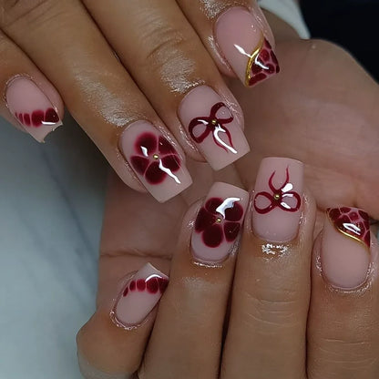 Glitter Butterfly French Press-On Nails
