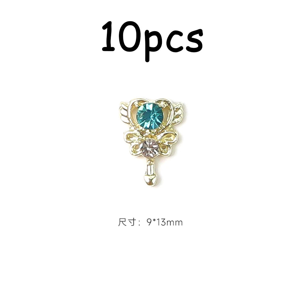 30/20/10PC Pink Ribbon Resin Bow Parts Nail Charms Mix-Style Bow Rhinestone Jewelry 8-12mm Y2K Accessory for DIY Manicure Decora