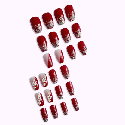 Pink Rhinestone Coffin Press-On Nails