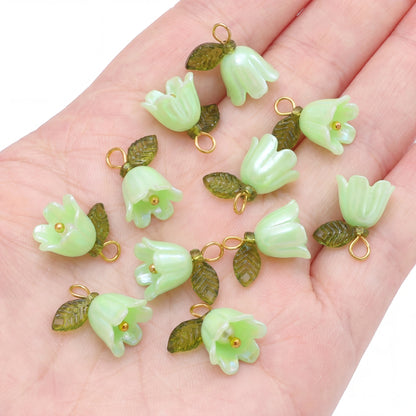 Lily Valley Flower Bud Acrylic Beads