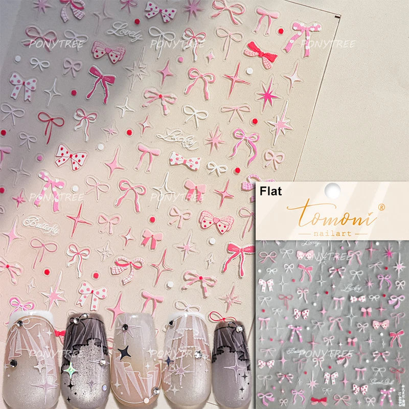 Jelly Bowknot Star Dreamy Nail Art Stickers
