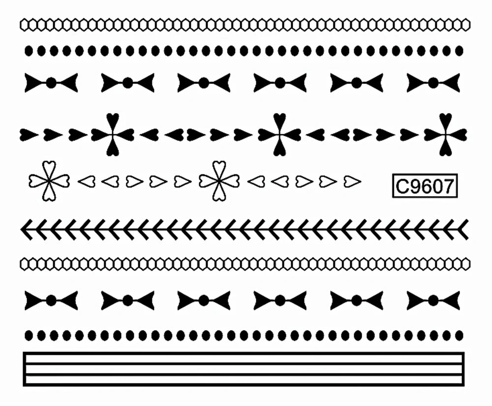 30pcs Black Line Nail Stickers 3D Irregular Line Geometric Pattern Nail Sticker Mysterious Sexy DIY Gothic Style Nail Stickers
