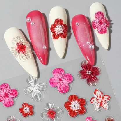Spring Floral Jelly Nail Art Stickers