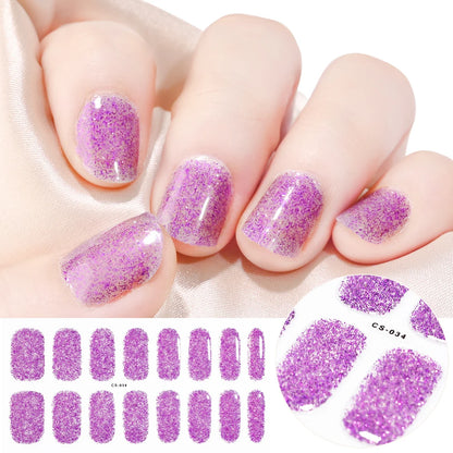 Clear Semi Cured Gel Nail Stickers infused Transparent Gel Polish Slider UV lamp Cured Extended Nails Tip Strips DIY Manicure*T1