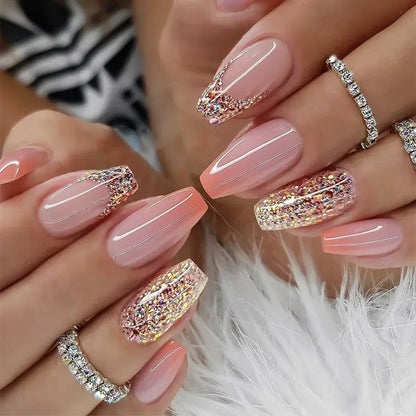 Butterfly Camellia Pearl Press-On Nails