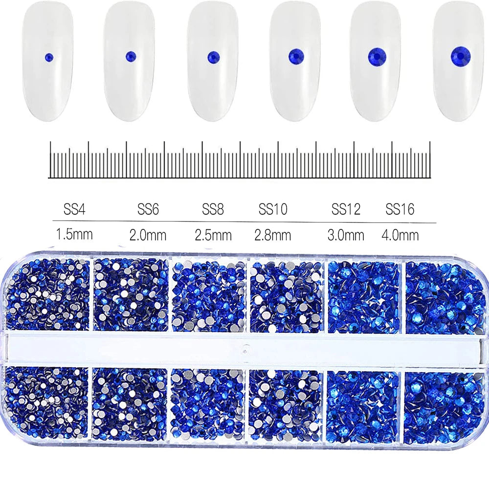 Crystal AB Rhinestone Nail Art Kit 12 Grid
